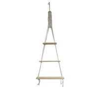 Fuhjythy Mensola da Parete In Macramè, Mensole Sospese In Legno A 3 Livelli con Corda Intrecciata, Arredamento Boho per Bagno, Camera da Letto, Soggiorno