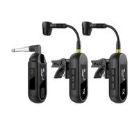 Fuhjythy Microfonico per Sassofono UHF 2 In 1, Ricevitore Trasmettitore Microfono Wireless Trasmissione da 100 Piedi Mixer Audio per Chitarra