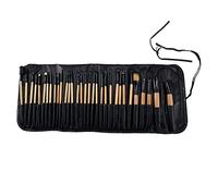Fuhjythy nel Sacchetto di Colore Naturale nel Legno 32 Pezzi Professionale per Cosmetici Sopracciglio Ombretto Trucco Pennello Borsa