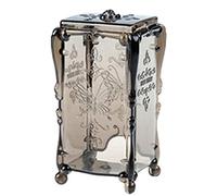 Fuhjythy Organizer per Dischetti di Cotone Contenitore per Contenitori per Dispenser Cosmetici nel Dischetto di Cotone Trasparente per Home Hotel Office Nero Trasparente