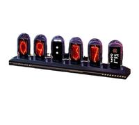 Fuhjythy Orologio A Tubo LED Nixie con Schermo A Colori IPS Orologio Digitale Fai da Te Orologio Digitale Analogico WiFi Time Orologio Digitale da Tavolo per Camera da Letto Decorazione da Tavolo