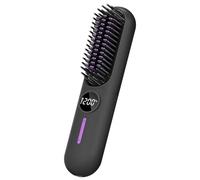Fuhjythy Pettine Elettrico Caldo Multifunzionale per Capelli Lisci Pettine per Lo Styling Anti-Scottatura A Negativi Nero