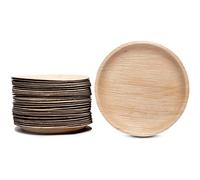 Fuhjythy Piatti nel Foglia di Palma Compostabili, Biodegradabili, Usa e Getta Robusti, Adatti al Microonde e al Forno (Piatti Rotondi da 20, 8 Pollici)