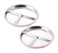 Fuhjythy Piattino per Bambini In Acciaio Inossidabile Homestainless - Lavabile In Lavastoviglie. Piatto e Ciotola per Bambini In Acciaio Inossidabile, Sicuro per Lavastoviglie.