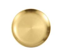 Fuhjythy Piatto Rotondo Antiruggine Impilabile Piatto da Portata per Alimenti In Acciaio Inossidabile 26 cm 1 PZ