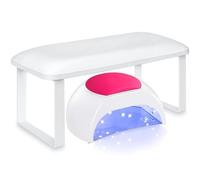 Fuhjythy Poggiabraccio Nail, Poggiabraccio Staccabile per Nails Tech, Poggiamano Antiscivolo per Nails Tech, Poggiabraccio Nails per Nail Tech Bianca