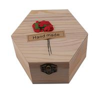 Fuhjythy Regalo di San- del Partito Della Scatola di Forma Esagonale di Legno Multicolore di Rose Flower Soap, Rosa