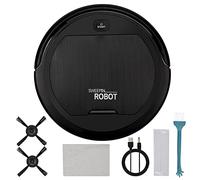 Fuhjythy Robot Pulitore Automatico Smart Floor Robot Aspirapolvere Aspirapolvere Automatico Edge Clean Home Strumenti per la Pulizia del Pavimento Robot Spazzatrice, Nero