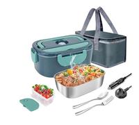 Fuhjythy Scaldabagno Elettrico A per Pranzo Veloce Ultrarapido per Adulti, Scaldavivande Elettrico per Auto/Camion/Ufficio con Forchetta, Cucchiaio e Borsa Termica Isolante - Spina EU