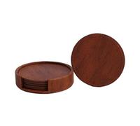 Fuhjythy Set di 6 Sottobicchieri In Similpelle Effetto Legno per Tazze da Tè e Caffè - Sottopentole Isolanti Antiscivolo per Casa, Bar e Bancone