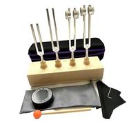 Fuhjythy Set di Diapason di Risonanza per La Guarigione, Diapason Ponderati e Non Ponderati (128 Hz, 136 Hz, 256 Hz, 384 Hz), Strumenti per La Terapia del Suono Dei Chakra