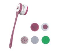 Fuhjythy Set di Spazzole Elettriche Ricaricabili per Doccia 5 In 1 - per La Schiena In Silicone con Manico Lungo per Bagno, Pulizia del Corpo e Massaggio