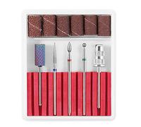 Fuhjythy Set Punte per Trapano per Unghie Tungsteno-5 Pezzi Punte per Trapano Diamantate Punte per per Unghie nel Acrilico Punta per Trapano per Cuticole Punta per Unghie Grana Fine 02