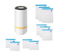 Fuhjythy Sigillatrice Sottovuoto Portatile per Uso Domestico A Mano Ricaricabile Tramite USB, Inclusi 10 Sacchetti Riutilizzabili. Ideale per Cucina, Barbecue e Viaggi.