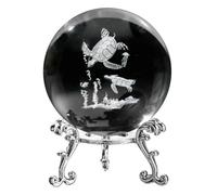 Fuhjythy Statuetta con Sfera Decorativa in Stellato Incisa al 3D, Sfera di Vetro da 60 Mm, Fermacarte con Supporto, Decorazioni Artistiche, D Durevole
