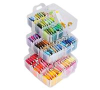 Fuhjythy Stringa per Braccialetto con Filo Interdentale per Ricamo,Kit per Ricamo 192 Pezzi Include Una 150 Colori per Bracciali e 42 Pezzi Fili Incrociati per Strumenti di Ricamo e Fregio