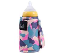 Fuhjythy Universal USB Milk Water Warmer Passeggino da Viaggio Borsa Termica Scaldabiberon per Allattamento Camouflage-Rosa