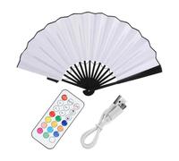 Fuhjythy Ventaglio Cinese Pieghevole A Mano con Luce LED Impugnatura Pieghevole Ventaglio Cinese Luminoso per Matrimoni e Feste Notturne Bar e Club Accessori Fluorescenti Colore: