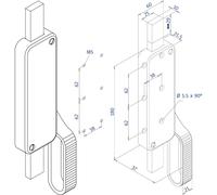 FUHR Catenaccio per cancello pieghevole 991