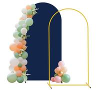 FUHSY Set di supporto per arco nuziale da 2,7 m e copertura per arco blu navy, copertura per arco in metallo, per feste a palloncino, con coperture in spandex, per rivelare il sesso del bambino, addio