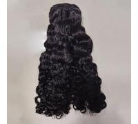 FUIBEJAE 1 Pacco Piccoli Ricci Pixie Capelli Umani Bagnati e Mossi Pacchi Capelli Umani Brasiliani Non Elaborati Remy Ricci Tessuti Estensioni Capelli Naturali Neri Ricci per Donne,18inch