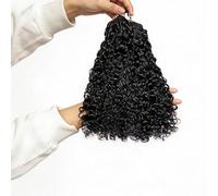 FUIBEJAE #1B BC Ricci Birmani Piuma Treccia a Crochet Estensioni di Capelli Umani Treccia Vergine a Crochet Senza Nodi Preseparate Trecce Invisibili Pacchi di Capelli per Donne Nere 100G,20inch