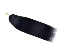 FUIBEJAE #1B Estensione capelli umani intrecciati a uncinetto con piume dritte, senza nodo, pre-separate, vergini per trecce all'uncinetto, trecce invisibili, pacchi di capelli per donne 100G,16inch