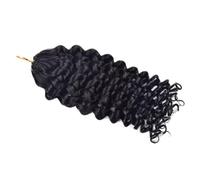 FUIBEJAE #1B Estensioni di Capelli Umani con Treccia a Crochet Profonda Riccia a Piuma, Senza Nodo, Pre-Separate, Vergini per Trecce, Trecce Invisibili, Bundles di Capelli per Donne100G,24inch