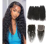 FUIBEJAE #1B Nero Afro Bundles di Capelli Umani Ricci Kinky Non Trattati Capelli Vergini Tessitura Doppia Estensioni Capelli Morbidi Ricci per Donne Nere,20inch 1bundle