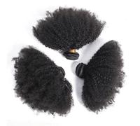 FUIBEJAE #1B Pacchi di Capelli Afro Kinky Ricci Capelli Umani Vergini Non Lavorati Tessitura di Capelli Doppia Trama Estensioni di Capelli Morbidi Ricci per Donne Nere,8inch10inch12inch+8inch