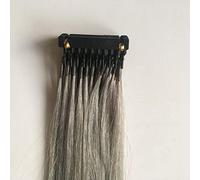 FUIBEJAE 6D 1Nd Generation Estensione dei capelli umani senza soluzione di continuità invisibile 6D originale intrecciato reale Remy Hair Extension Bundle Colore 10 righe,Grigio,20inch(50cm)