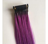 FUIBEJAE 6D 1Nd Generation Estensione dei capelli umani senza soluzione di continuità invisibile 6D originale intrecciato reale Remy Hair Extension Bundle Colore 10 righe,Viola,20inch(50cm)