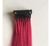 FUIBEJAE 6D 1st Generation estensioni dei capelli senza soluzione di continuità invisibile 6D Real Remy Hair Extension Bundles colore parrucca estensione per le donne, 10 righe,Rosa,24inch(60cm)