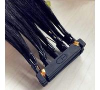FUIBEJAE 6D 2Nd Generation Estensioni dei capelli umani 6D Estensioni dei capelli invisibili Estensioni dei capelli Virgin Remy per le donne, può essere riutilizzato 10Rows,Nero,14”(35 cm)