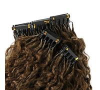 FUIBEJAE 6D 2Nd Generation Estensioni dei capelli umani vergini Onda d'acqua Ricci Senza segni 6D Vera estensione dei capelli umani morbida setosa adatta per le donne 25 righe,18inch
