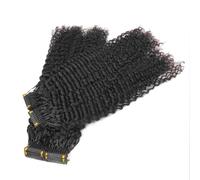 FUIBEJAE 6D Prima Generazione Estensioni Dei Capelli Umani Capelli Vergini Profondo Riccio Onda Di Acqua Ricci 6D Estensioni Dei Capelli Per Le Donne 10 File,10inch (25cm)