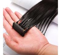 FUIBEJAE 6D Seconda Generazione Estensioni Capelli Umani, Veloce Nessuna Traccia Connessione Capelli Testa 6D Capelli Estensione Scelta Perfetta per Signore E Parrucchieri (10 Righe),20 Inch