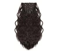 FUIBEJAE 7 pz clip in estensioni dei capelli ondulata ondulata parrucche di capelli morbidi per le donne estensioni dei capelli ricci per il partito quotidiano parrucca cosplay,2# 18inch