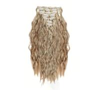 FUIBEJAE 7 pz clip in estensioni dei capelli ondulata ondulata parrucche di capelli morbidi per le donne estensioni dei capelli ricci per il partito quotidiano parrucca cosplay,6h613 24inch