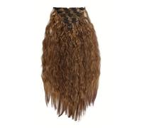 FUIBEJAE 7 pz clip in estensioni dei capelli ondulata ondulata parrucche di capelli morbidi per le donne estensioni dei capelli ricci per il partito quotidiano parrucca cosplay,6# 20inch
