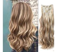 FUIBEJAE 7 pz clip in estensioni dei capelli parrucche ondulate lunghe parrucche di capelli ricci morbidi per le donne estensioni dei capelli ricci per il partito quotidiano parrucca,6h613 24 inch
