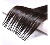 FUIBEJAE 8D Estensioni dei capelli umani Nano Tip Estensioni dei capelli vergini puri Nessuna traccia Estensioni dei capelli reali Remy per le donne/ragazze, 50 fili,B,24inch(60cm)