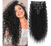 FUIBEJAE 9 Pz 22 Pollici Clip in Estensioni Dei Capelli Lunghi Parrucche Ondulate Parrucche Morbidi Dei Capelli Ricci Per Le Donne Estensioni Dei Capelli Ricci Per Il Partito Quotidiano,1b