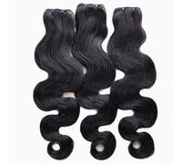FUIBEJAE Capelli Brasiliani 3 Pacchi Onde Corpo Ricci Doppio Pizzico Pacchi di Capelli Umani Ricci Corti Tessitura Capelli Brasiliani Non Trattati Testa Intera Colore Naturale,16inch/4 * 4closure