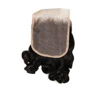 FUIBEJAE Capelli Brasiliani 3 Pacchi Ondulati Ricci Capelli Umani Doppiamente Selezionati Pacchi di Capelli Capelli Corti Ricci Tessitura Capelli Brasiliani Non Trattati Testa,10inch/4 * 4closure