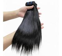 FUIBEJAE Capelli Lisci Tenda Pacchi di Capelli Umani Pacchi Bagnati e Mossi Capelli Umani Brasiliani Non Lavorati Remy Tessitura Liscia Estensioni Naturali Neri Lisci per Donne, 1 Pacco,12inch