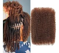 FUIBEJAE Capelli umani afro kinky 4C in massa per extension dreadlock, riparazione loc, trecce, intrecci, capelli umani afro kinky ricci in massa, possono essere tinti e, #4,50g,18inch