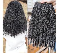 FUIBEJAE Capelli Umani Mossi Birmani 3 Fasci Mossi e Bagnati Capelli Umani Capelli Brasiliani Non Lavorati Remy Extension Ricce Naturali Nere per Donne Nere,12 14 16inch