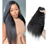FUIBEJAE Capelli Umani Ricci Kinky 1 Pacco Capelli Umani Bagnati E Ondulati Pacchi Di Capelli Umani Brasiliani Non Trattati Extension Intrecciate Ricce Capelli Naturali Neri Ricci Per Donne,18inch