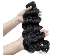 FUIBEJAE Capelli Umani Ricci Mossi Profondi Sciolti, Fasci di Capelli Umani Brasiliani Non Lavorati Remy, Extension di Tessitura Riccia, Capelli Neri Naturali Ricci per Donne, 1 Fasca,32inch